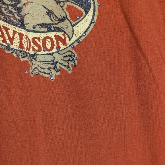 Harley Davidson Women's Rust Orange Shirt Large - Picture 9 of 10